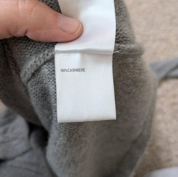 lafayette 148 new york 100% Cashmere Gray Turtleneck Knit Sweater Medium * Read - Picture 11 of 13